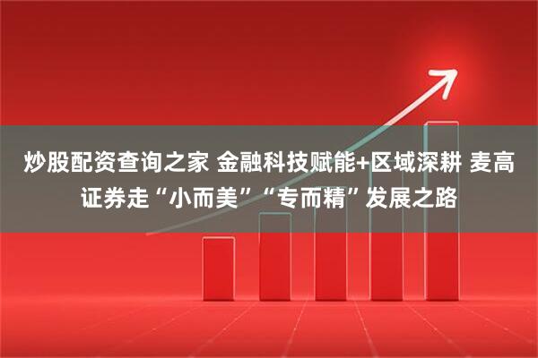 炒股配资查询之家 金融科技赋能+区域深耕 麦高证券走“小而美”“专而精”发展之路